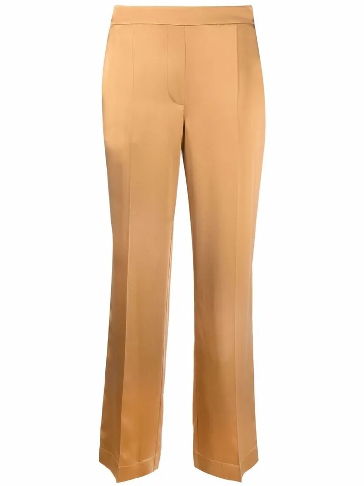 Straight-Leg Silk Trousers