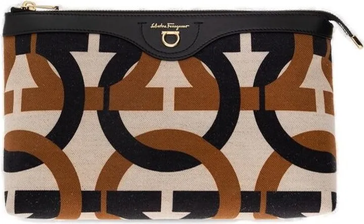Salvatore Ferragamo Monogrammed Zipped Wash Bag