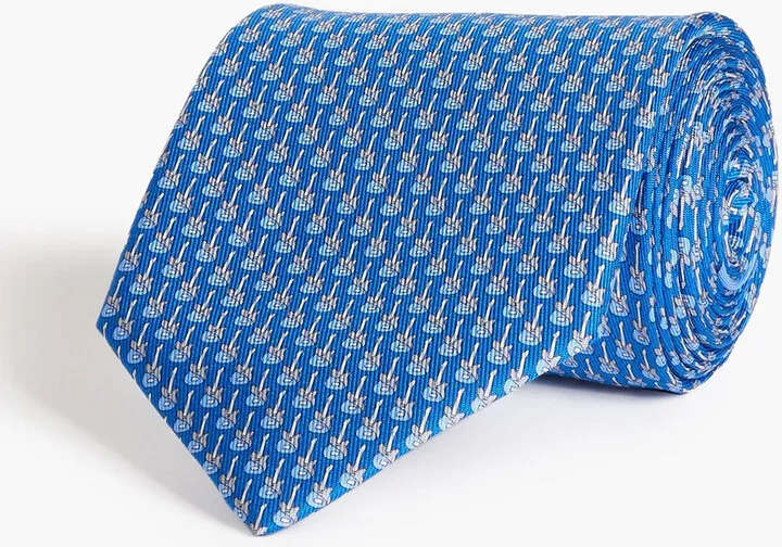 Printed silk tie