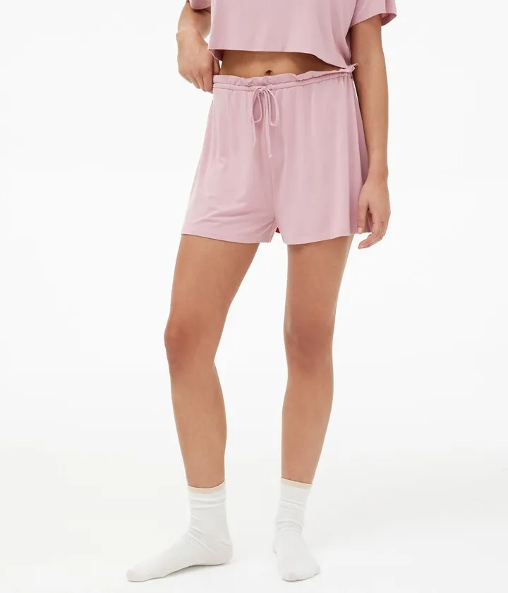 Aeropostale Women's Relaxed High-Rise Knit Sleep Shorts***