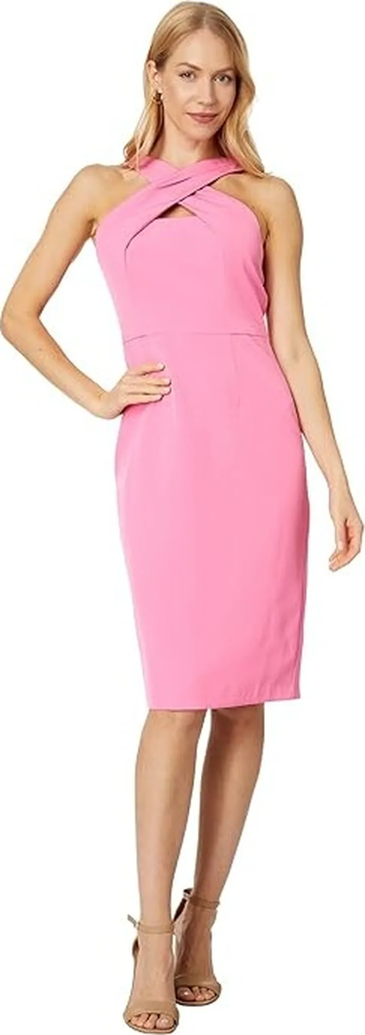 Vince Camuto Laguna Crisscross Halter Dress (Pink) Women's Dress