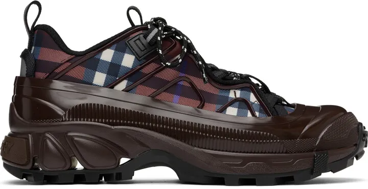 Burberry Burgundy Check Arthur Sneakers