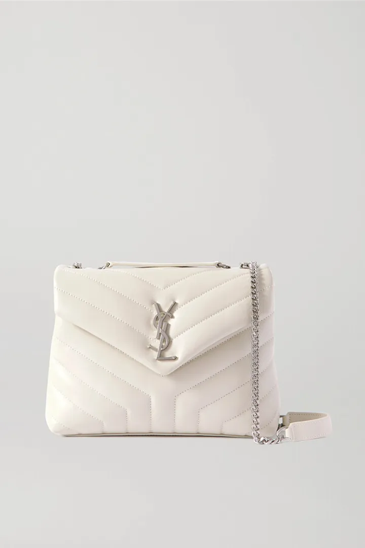 SAINT LAURENT - Loulou Small Quilted Leather Shoulder Bag - Off-white