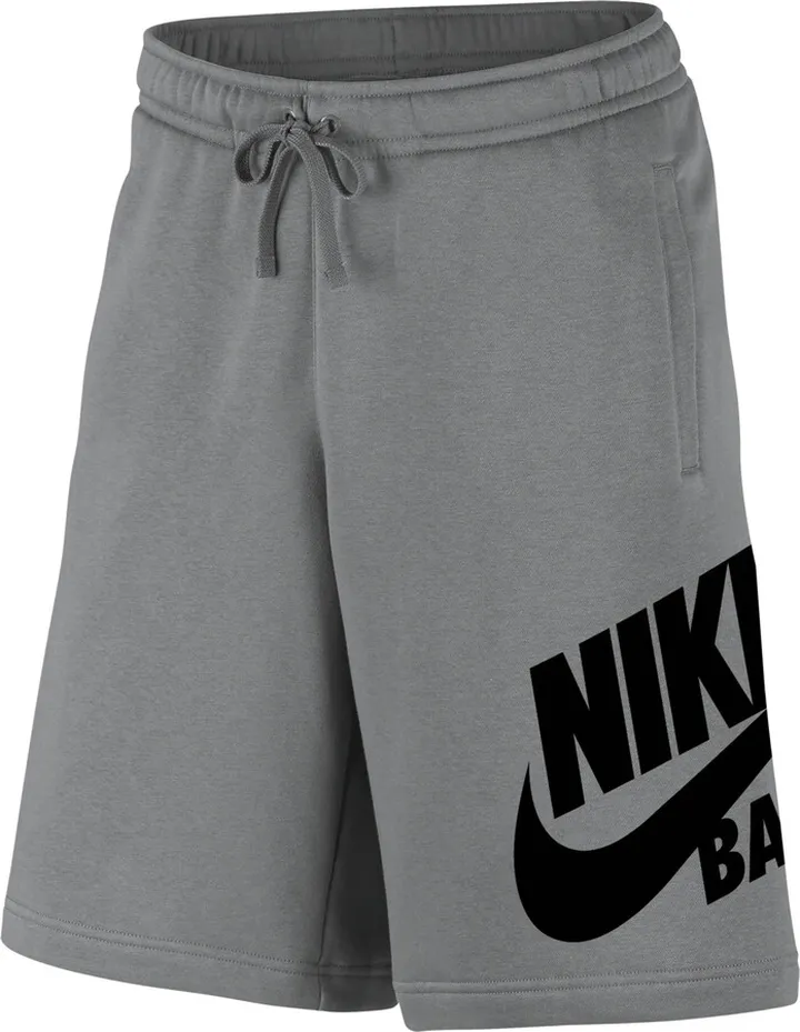 Men's Nike Sportswear Club Fleece Baseball Shorts in Grey