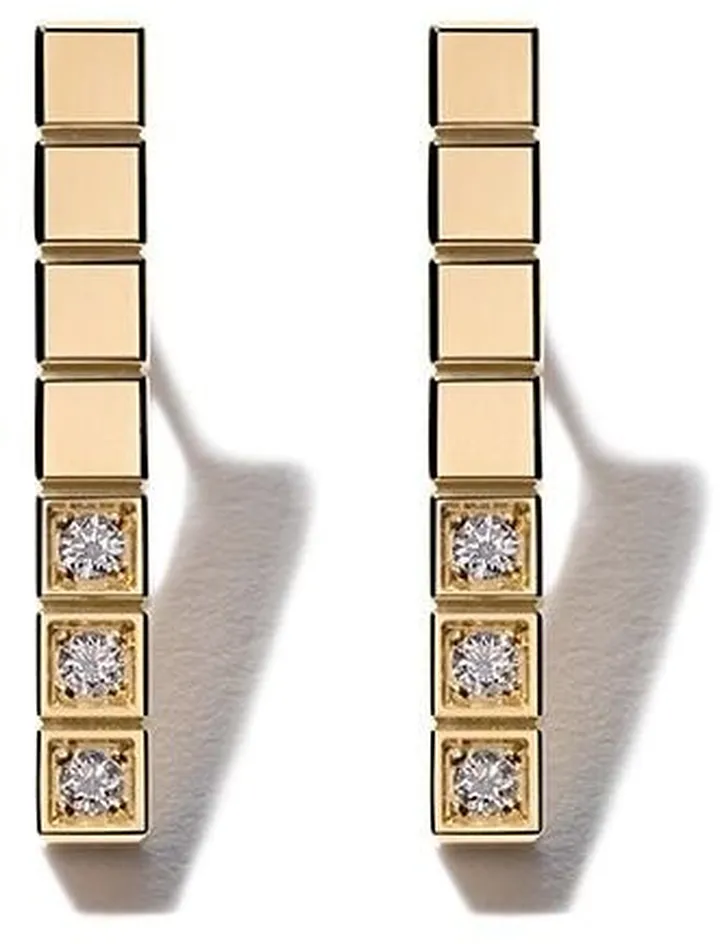 18kt yellow gold Ice Cube Pure diamond earrings