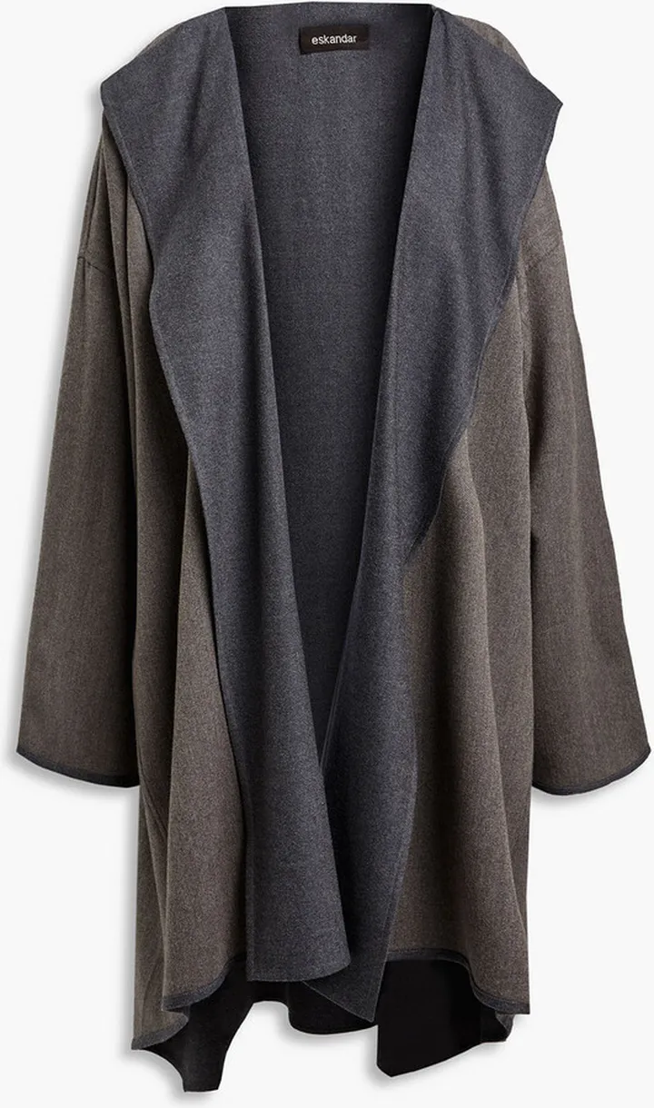 Two-tone wool and cashmere-blend twill coat