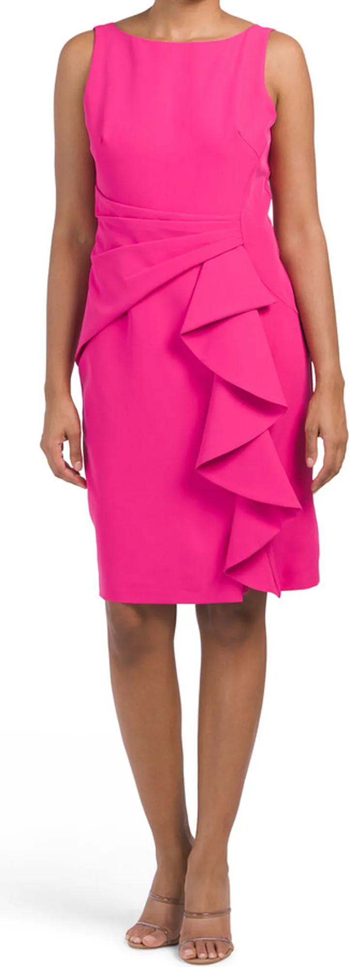 Sleeveless Cocktail Dress With Cascading Ruffle Waist