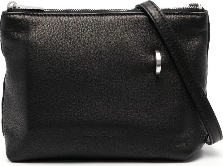 Black Adri Leather Cross Body Bag