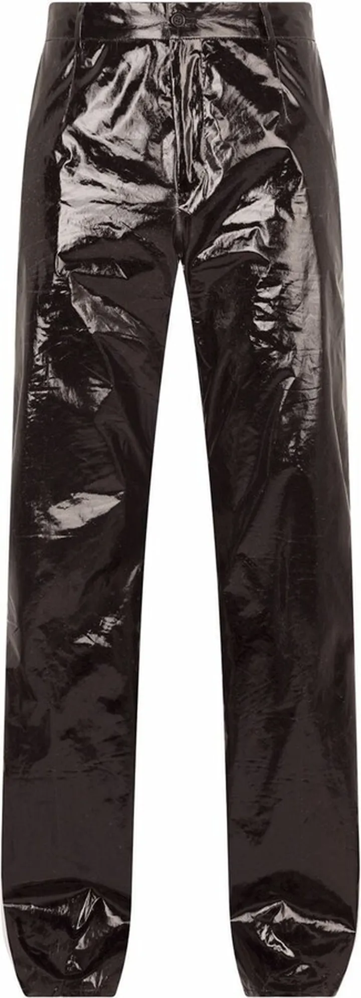 Metallic-Effect Straight-Leg Trousers