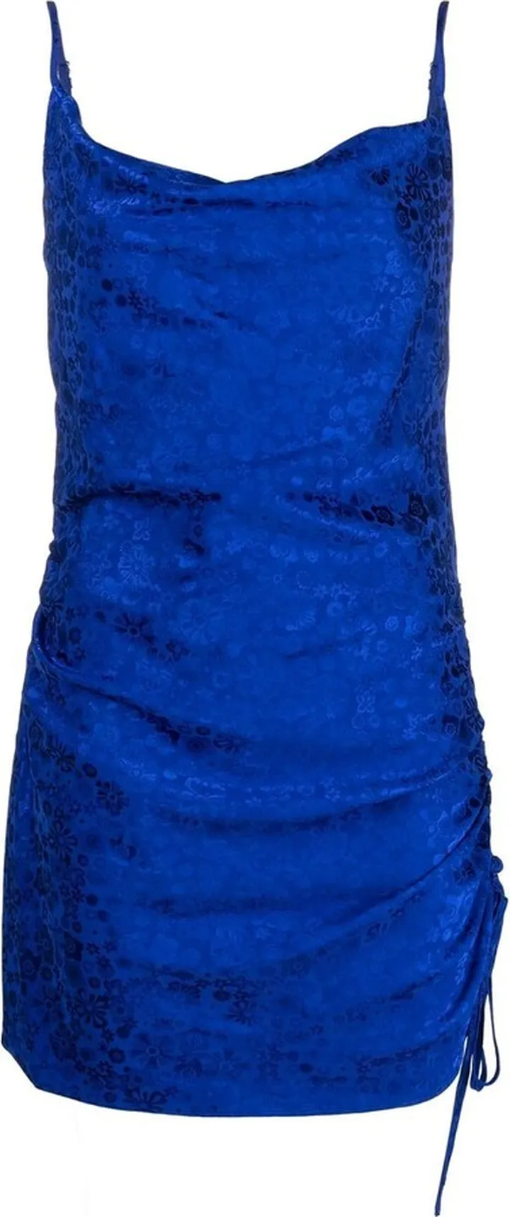 Floral-Jacquard Drawstring-Detail Mini Dress