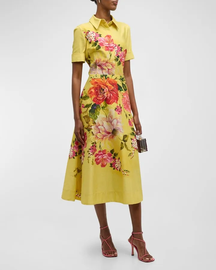 Floral-Print Fit-&-Flare Shirtdress