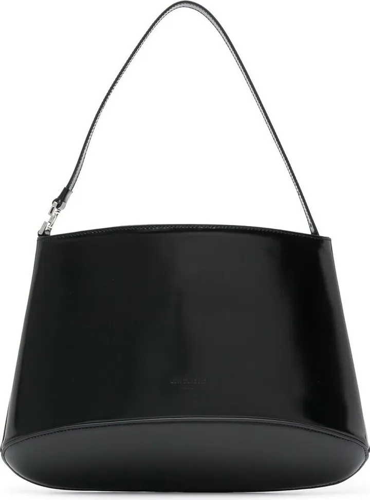 Curved Leather Shoulder Bag