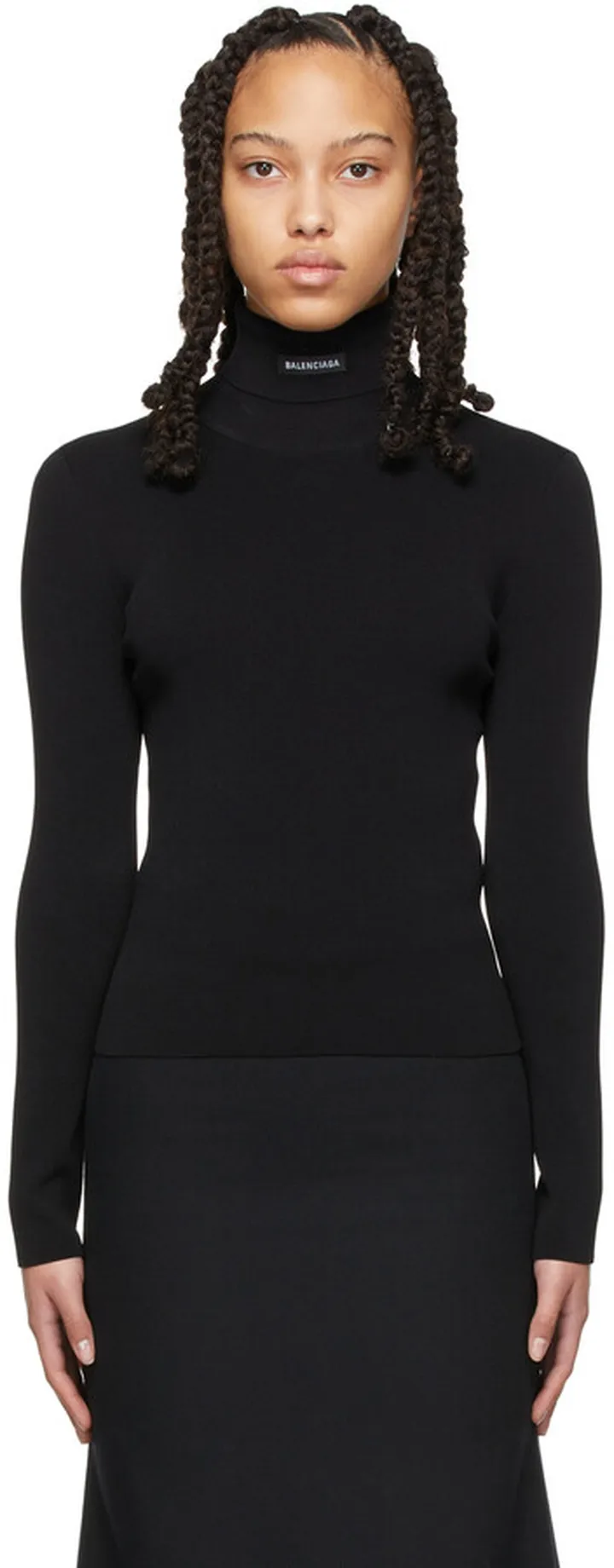 Balenciaga Black Fitted Turtleneck