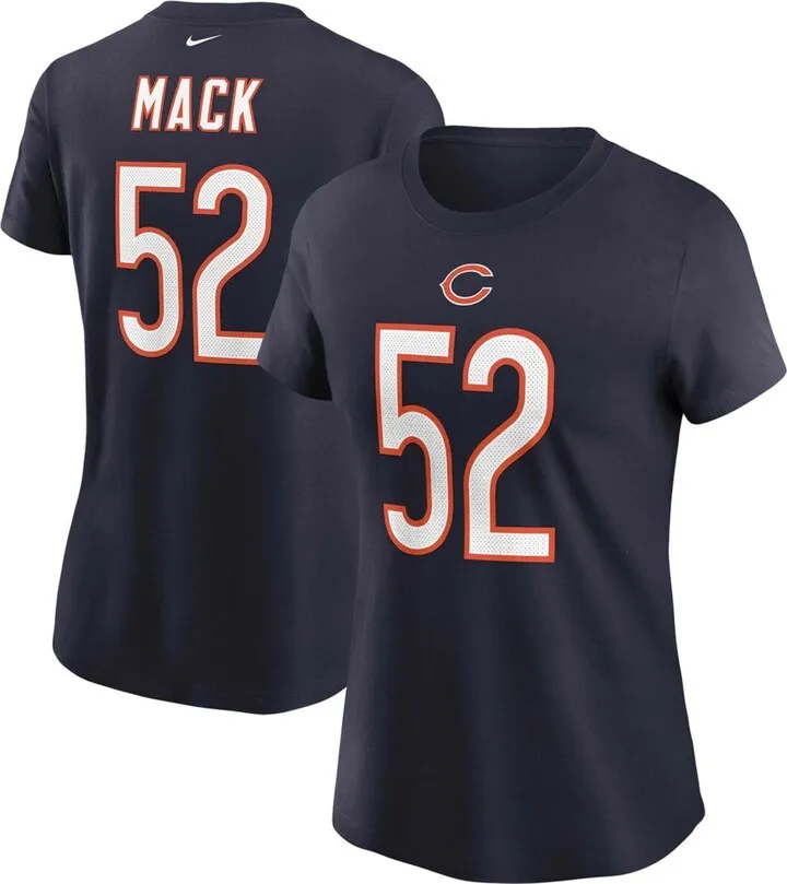 Women's Khalil Mack Navy Chicago Bears Name Number T-shirt