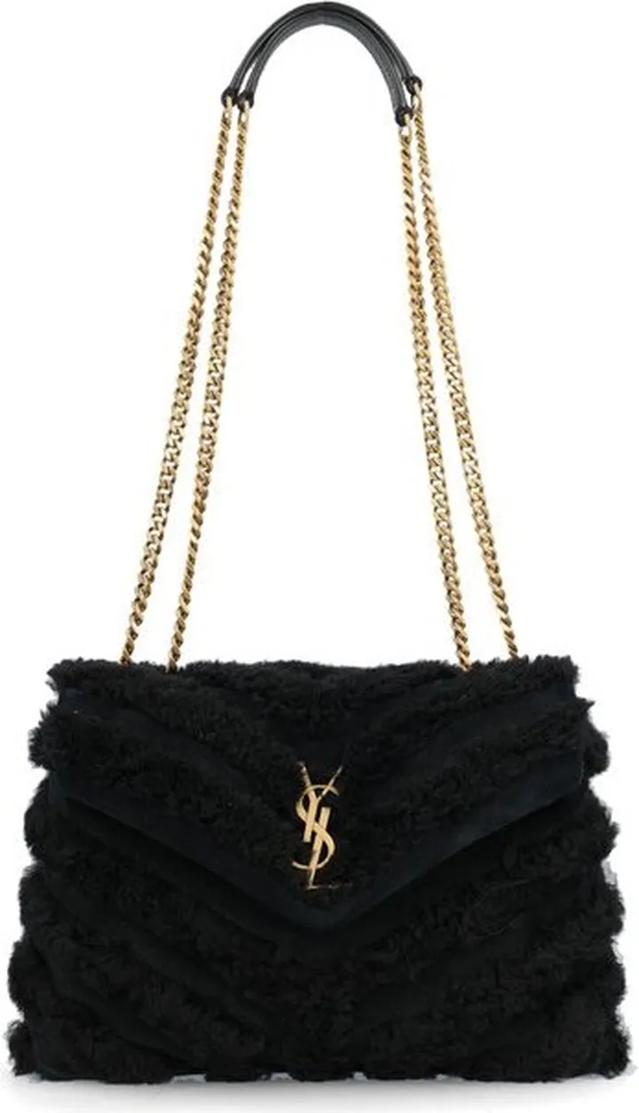 Saint Laurent Loulou Logo Plaque Medium Shoulder Bag