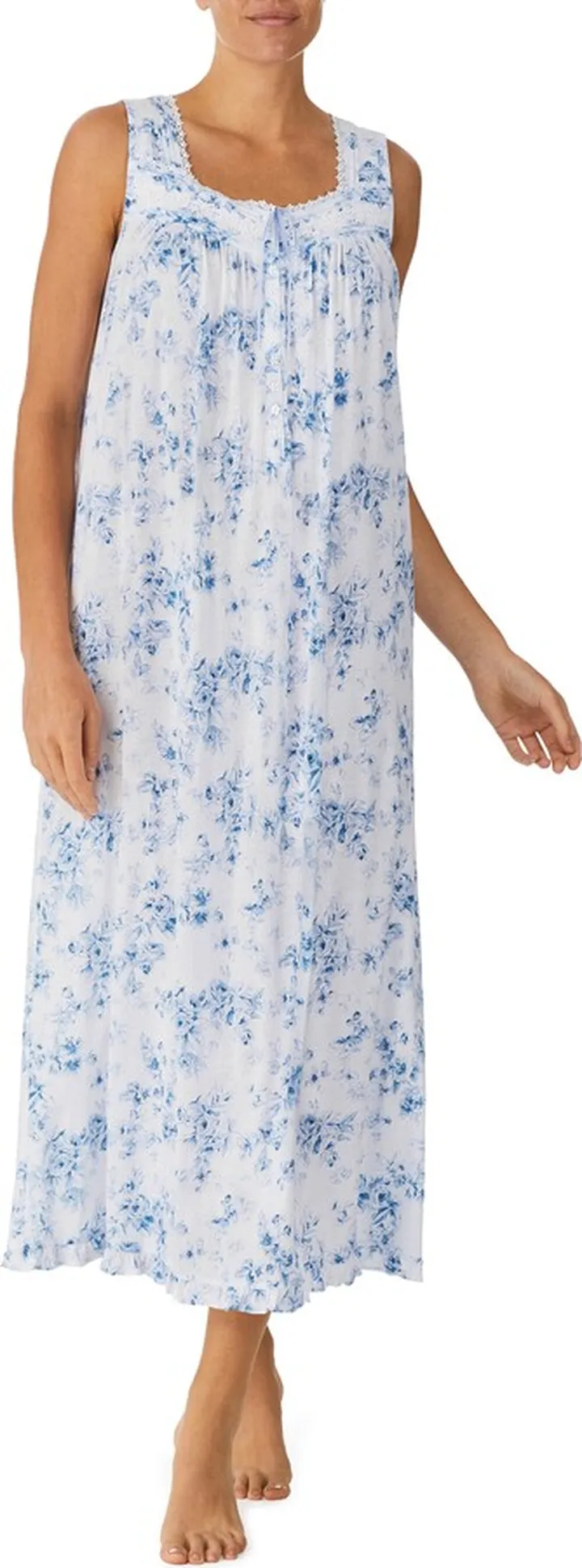 Floral Print Cotton Ballet Nightgown