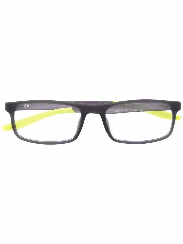 Swoosh-Logo Square-Frame Eyeglasses