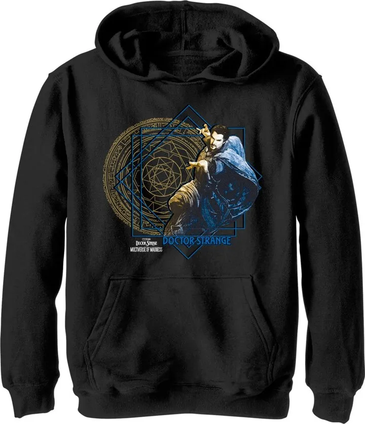 Boy's Marvel Doctor Strange in the Multiverse of Madness Geometric Strange Pull Over Hoodie - Black - Small