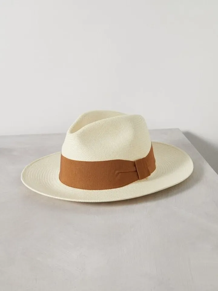 Rafael Grosgrain-trim Straw Panama Hat