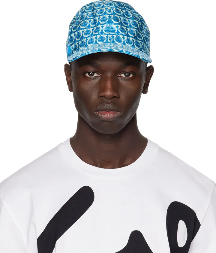 Ferragamo Blue Gancini Cap