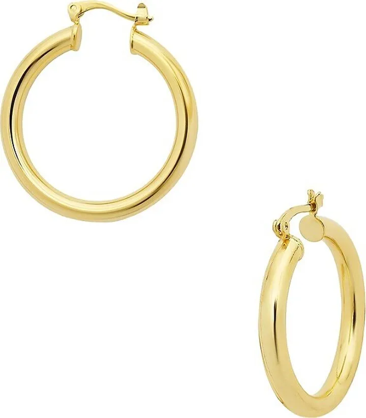 14K Goldplated Brass Hoop Earrings