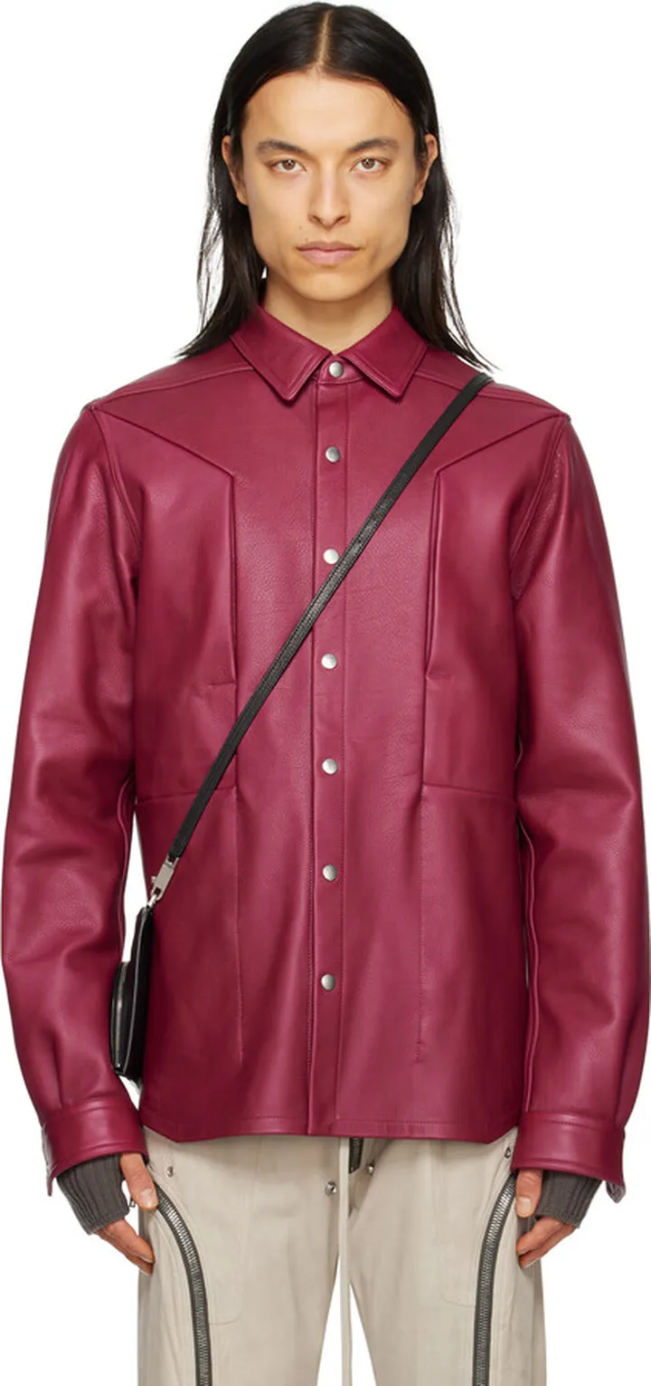 Rick Owens Pink Fogpocket Leather Jacket
