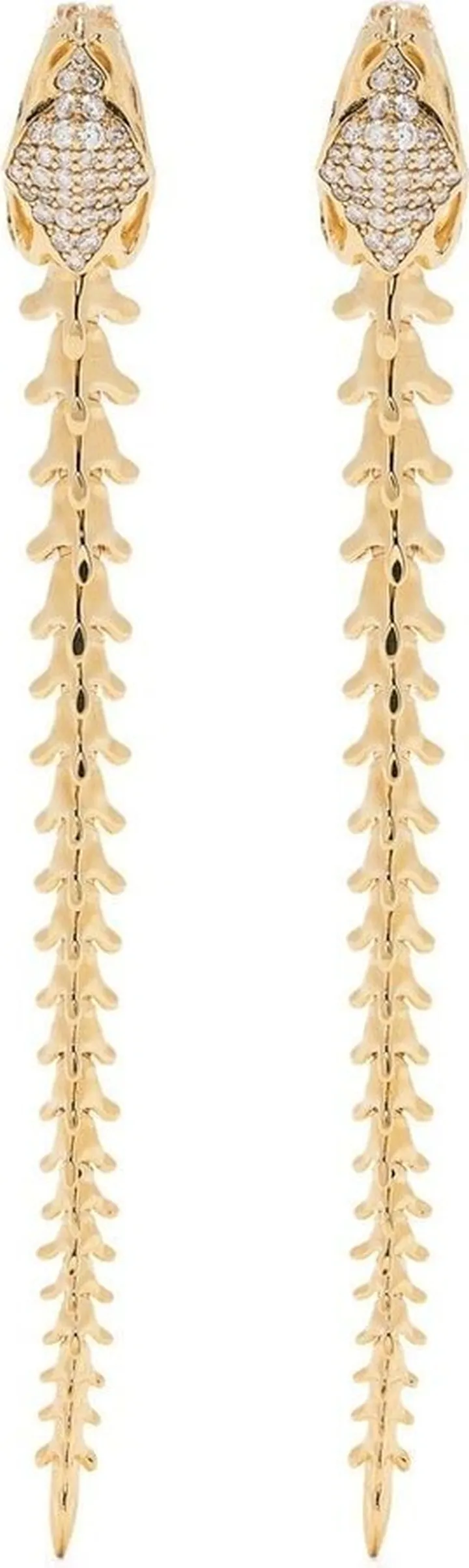 Serpent trace diamond drop earrings