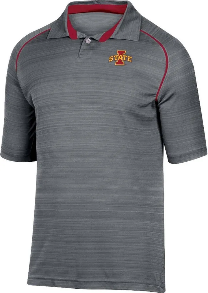 NCAA Iowa State Cyclones Men's Faded Striped Short Sleeve Polo Shirt - M