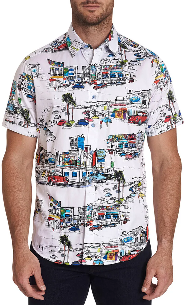 Men's Sao Paulo Art-Print Sport Shirt