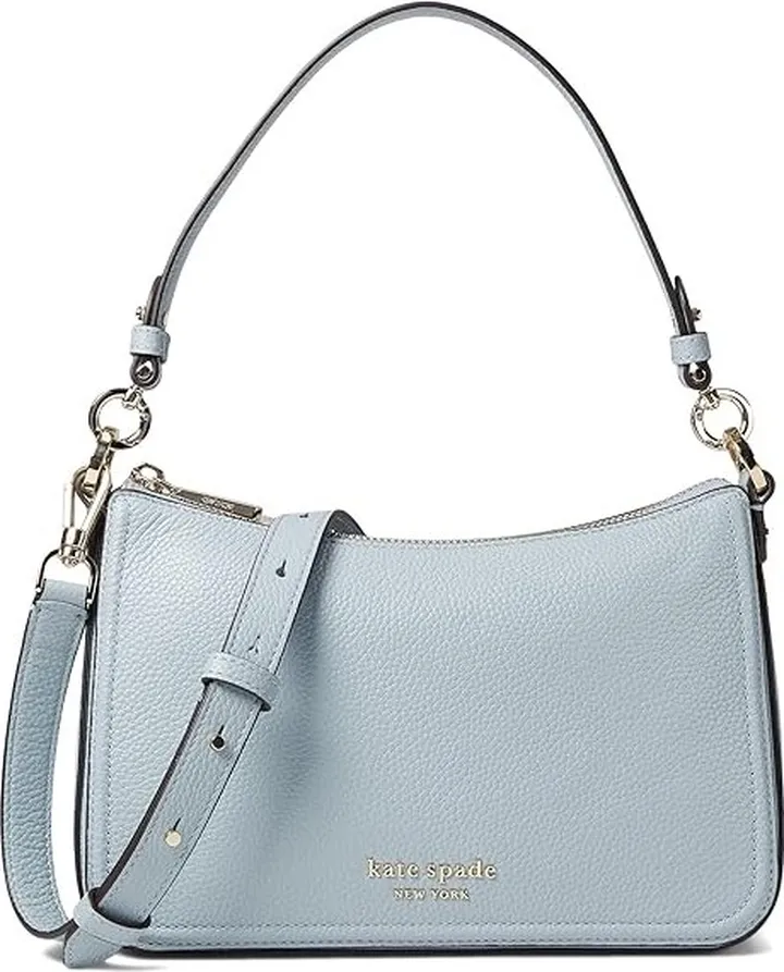 Kate Spade New York New Core Pebble Pebbled Leather Medium Convertible Crossbody (Ocean Beach) Handbags