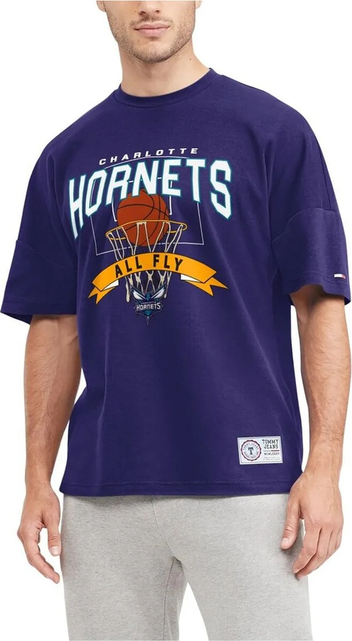 Men's Tommy Jeans Purple Charlotte Hornets Tim Backboard T-shirt