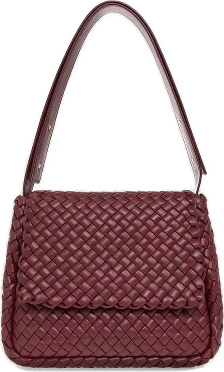 Bottega Veneta Cobble Intrecciato Foldover Top Shoulder Bag