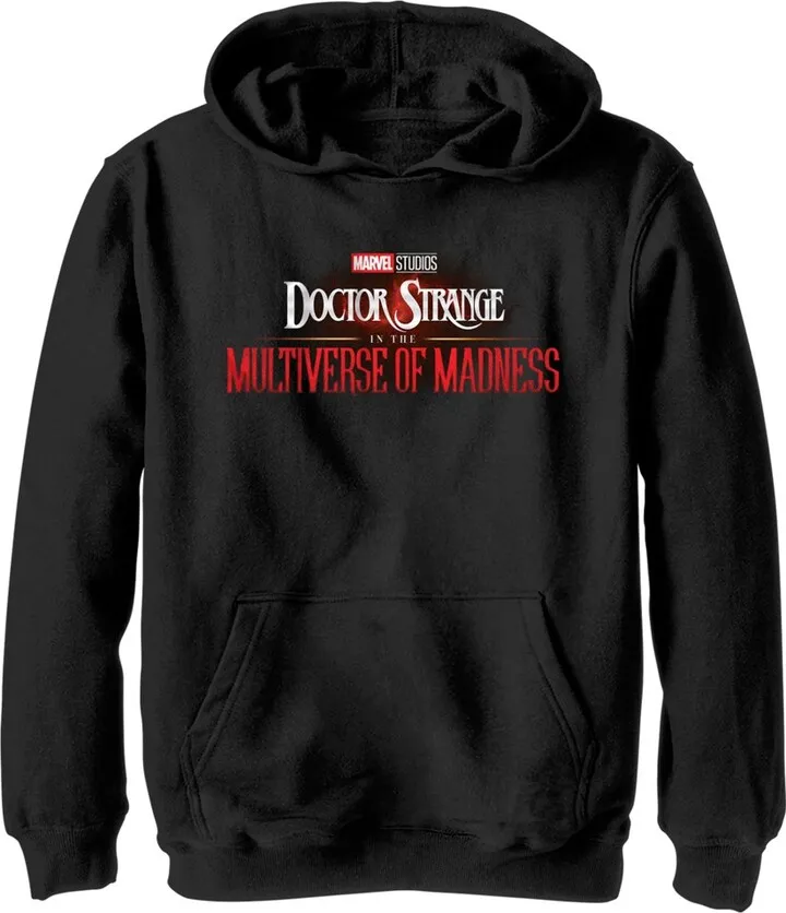 Boy's Marvel Doctor Strange in the Multiverse of Madness Black Logo Pull Over Hoodie - Black - Large