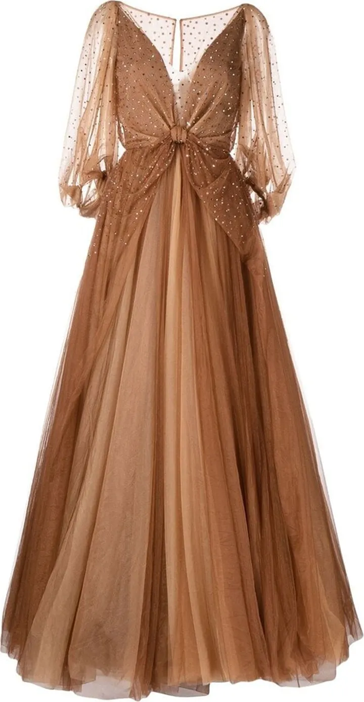 Amazila crystal-embellished tulle gown