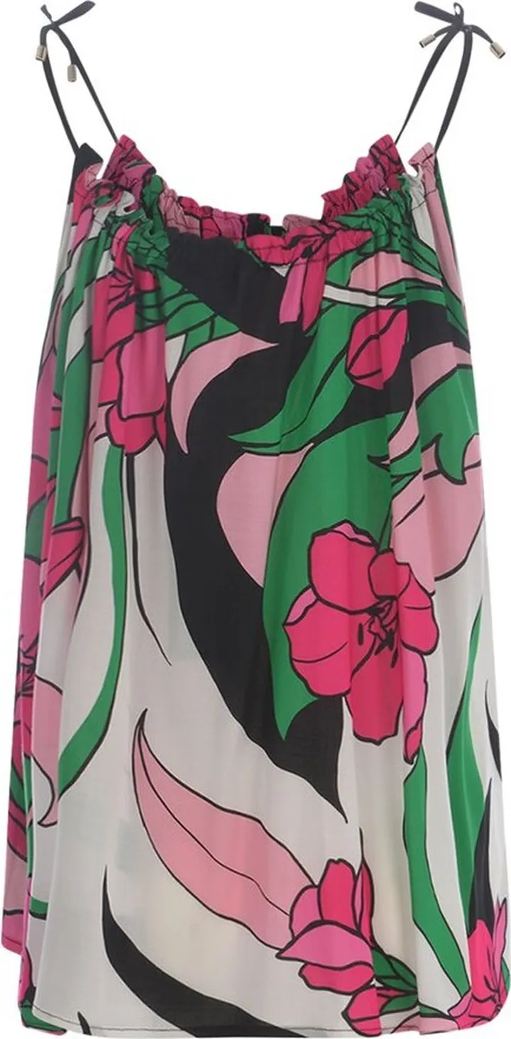 Pinko Floral-Printed Halterneck Gathered Top