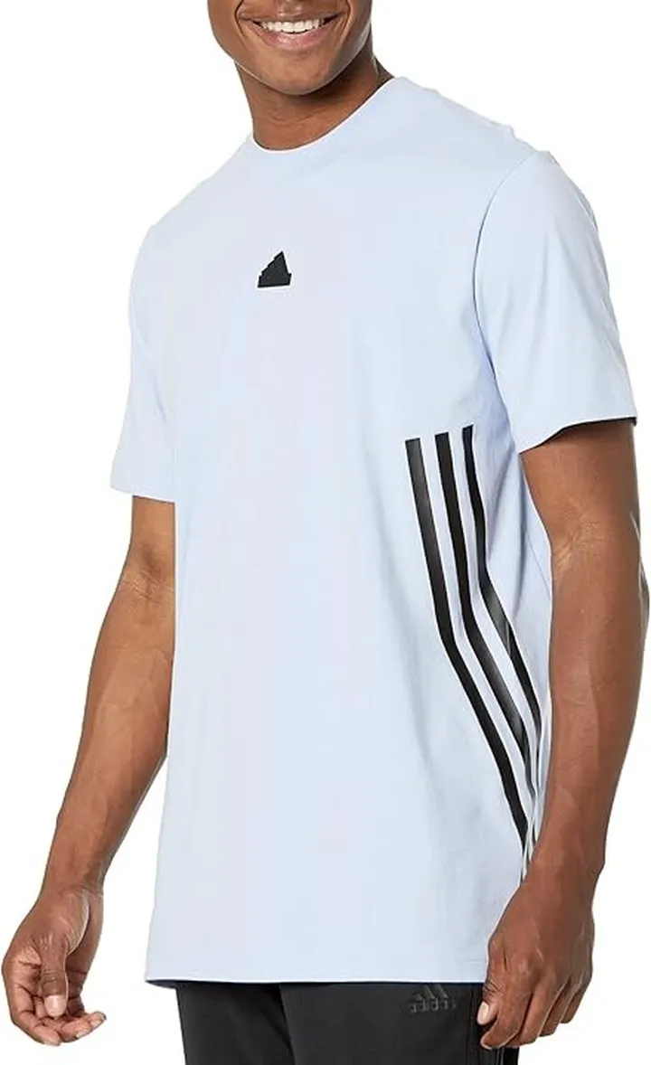adidas Future Icon 3-Stripes Tee (Blue Dawn) Men's Clothing