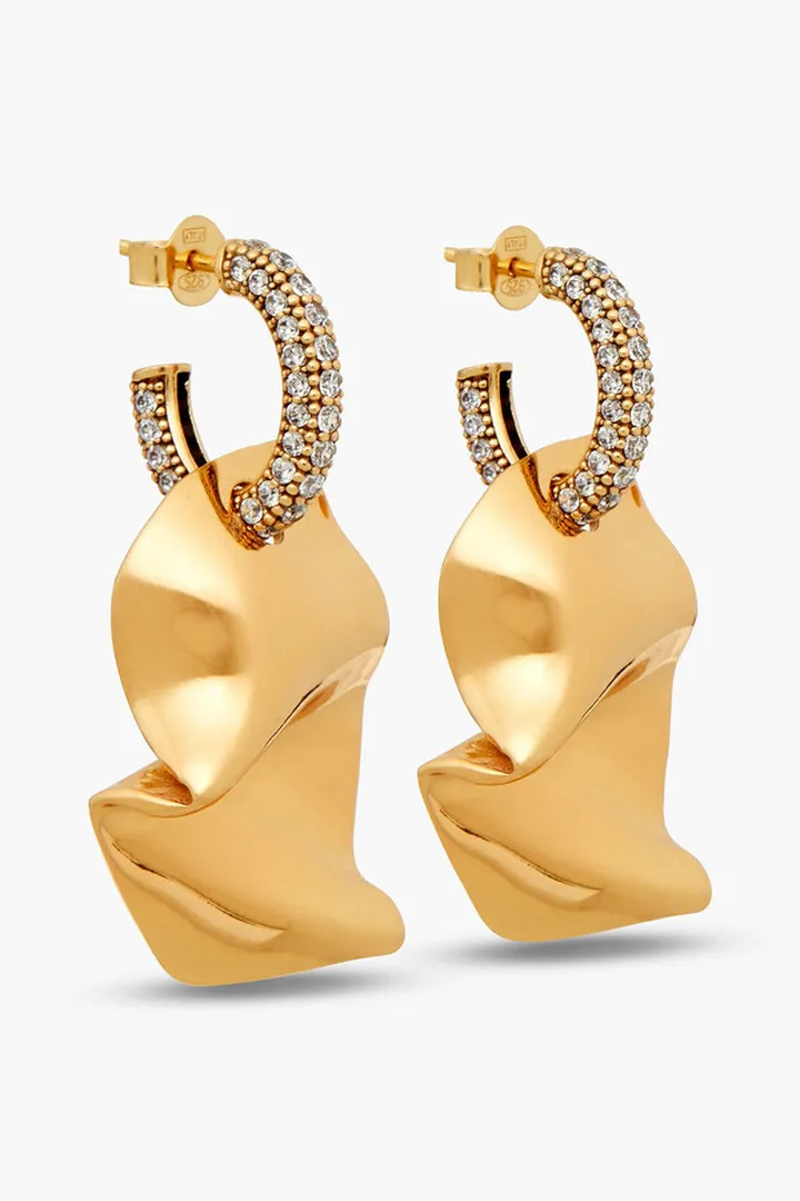 24-karat gold-plated Siamite earrings