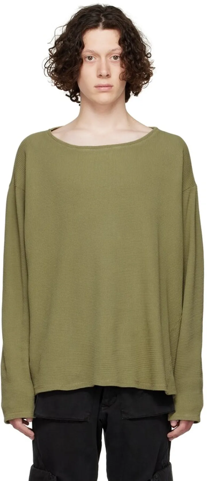 Greg Lauren Green Cotton Long Sleeve T-Shirt