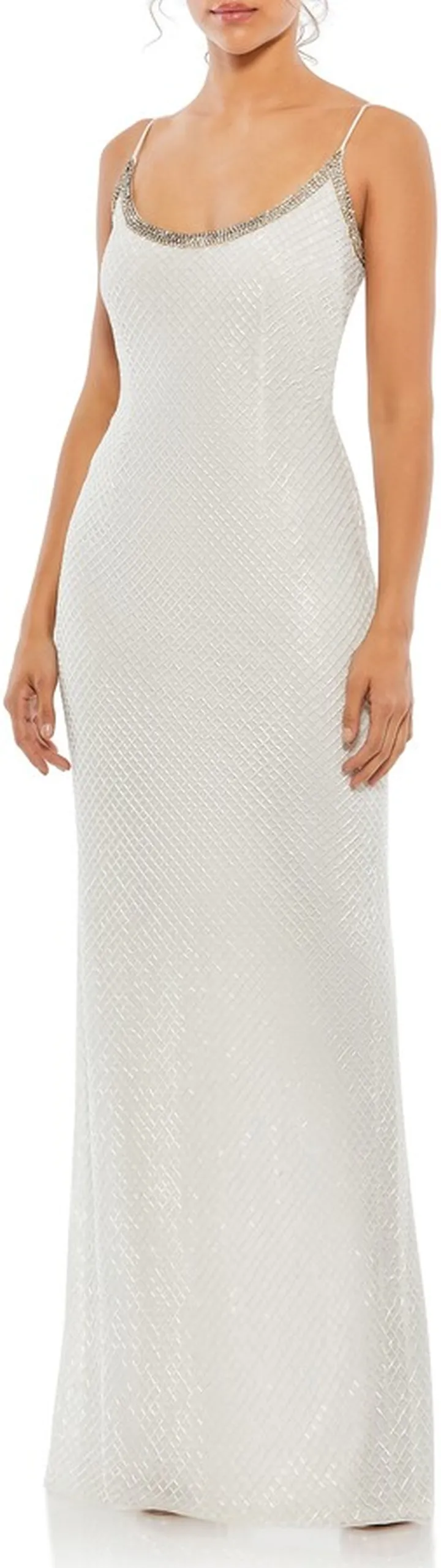 Lattice Bead Sheath Gown