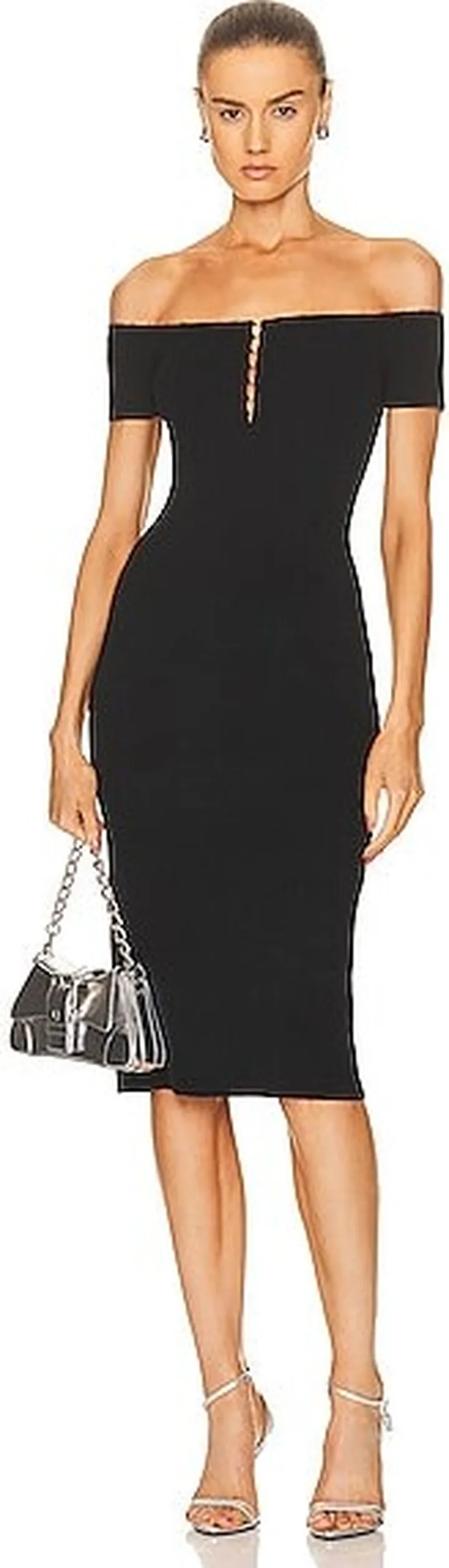 Helmut Lang Eyelet Dress in Black