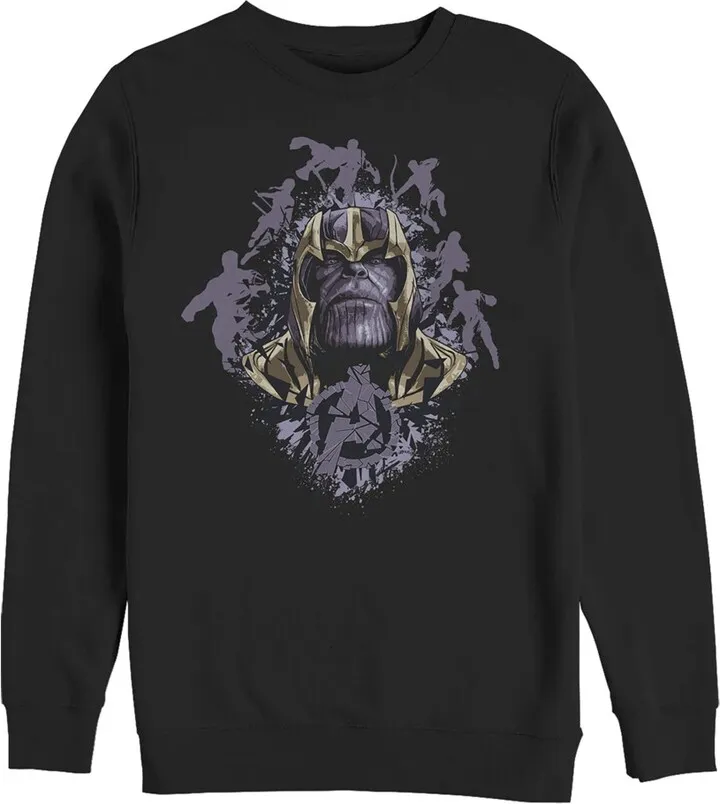 Men's Marvel Avengers: Endgame Thanos Inkblot Frame Sweatshirt - Black - 2X Large