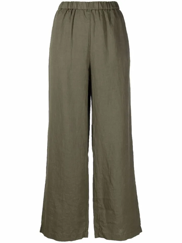 Elasticated Straight-Leg Trousers