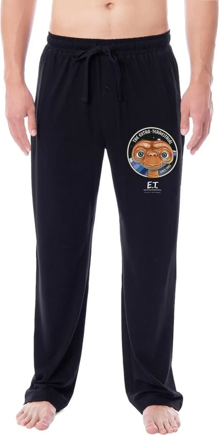 E.T. the Extra-Terrestrial Mens' 1982 Character Classic Sleep Pajama Pants (L) Black
