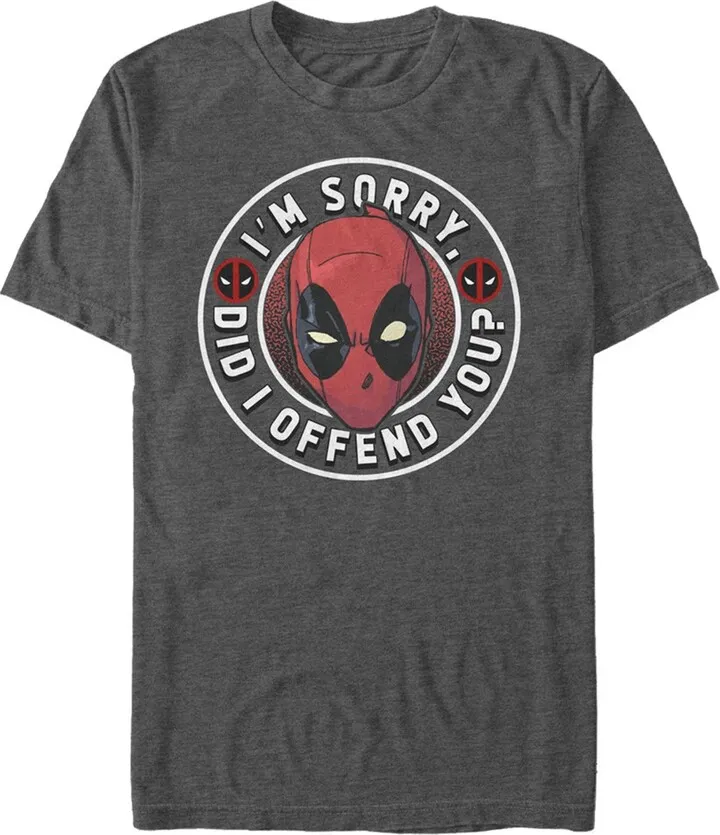 Men's Marvel Deadpool I'm Sorry Did I Offend You? T-Shirt - Charcoal Heather - Medium