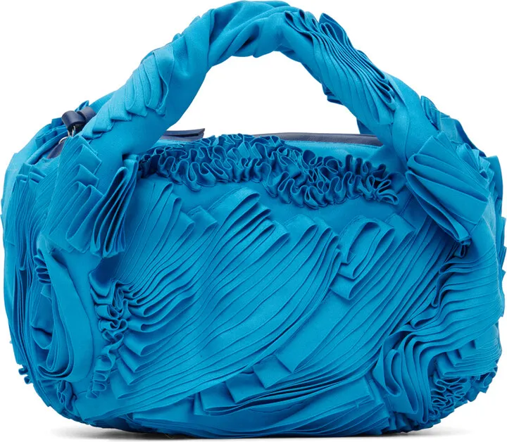 Dries Van Noten Blue Ribbon Embroidery Bag