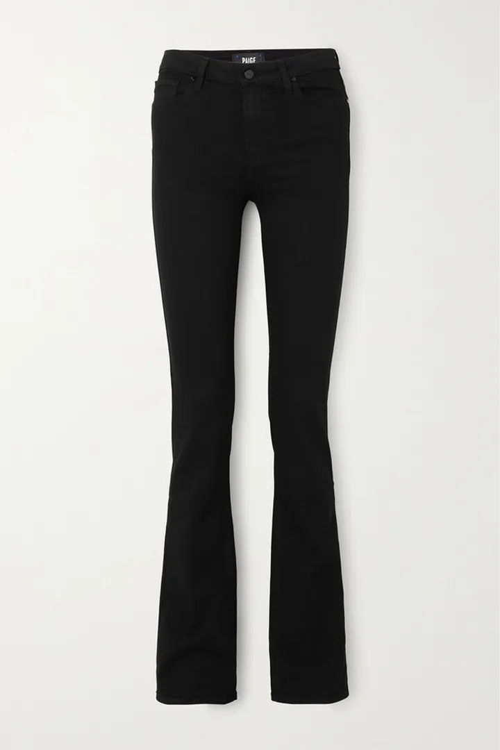 PAIGE - Manhattan High-rise Bootcut Jeans - Black