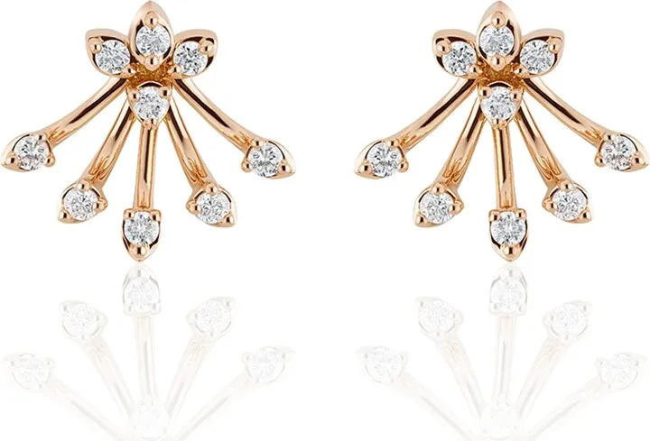 Luminus 18k Pink Gold Diamond Bouquet Earrings