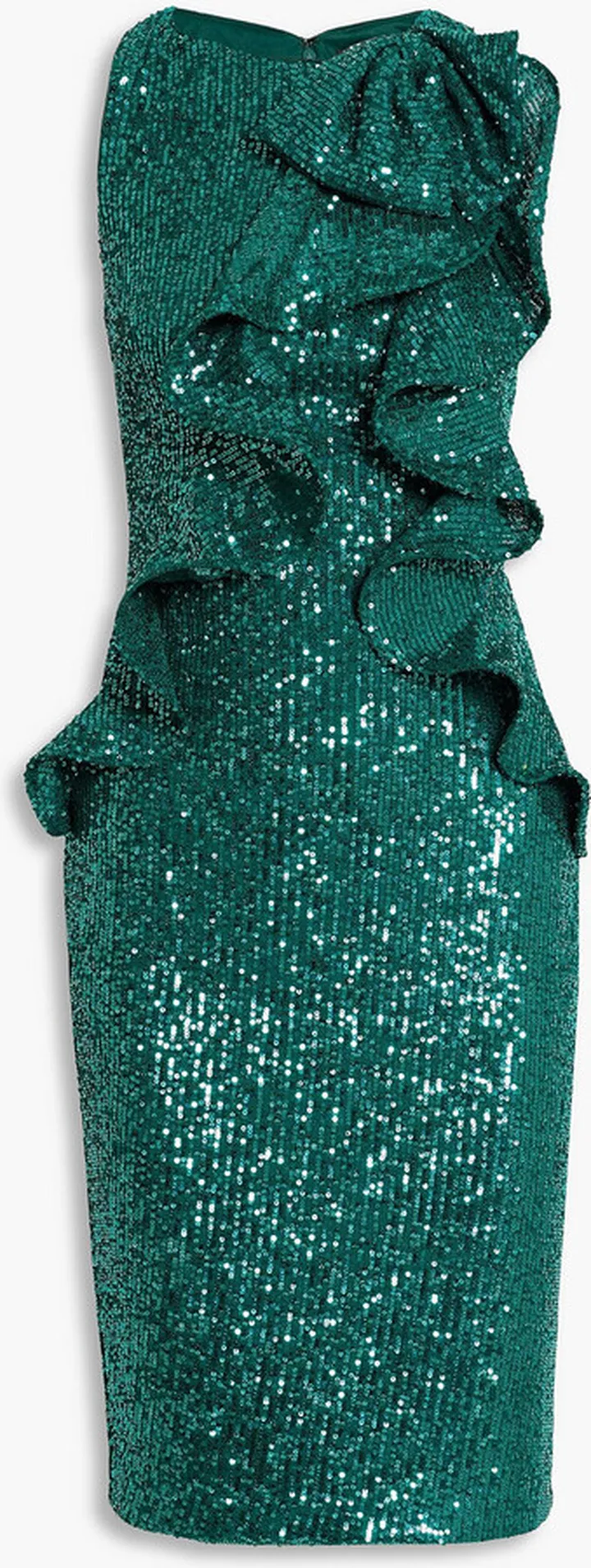 Ruffled sequined tulle dress