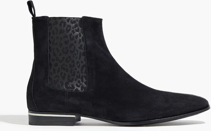 Sawyer topstitched suede Chelsea boots