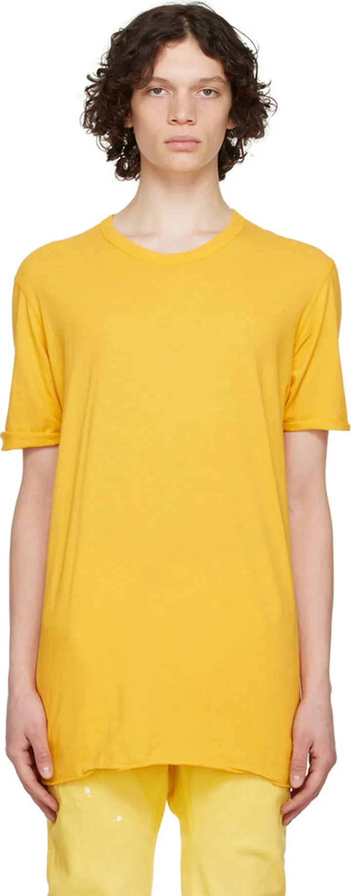 Boris Bidjan Saberi Yellow Rolled T-Shirt